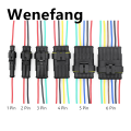 Wenefang 1set AMP 1/2/3/4/5/6 Pin Way harness Auto Male Female Car Plug Connector 【2025 Version】 for Car Motorcycle Waterproof electric wire connector. 