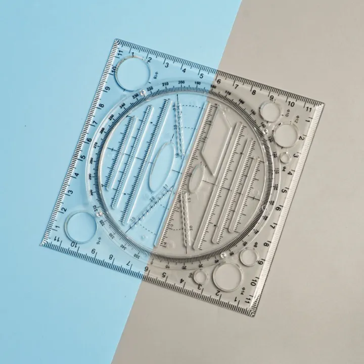 Student Children Protractor Geometry Drawing Ruler 3D Scale Transparent ...