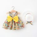Comfortable summer Dress for Baby Girls With Hat. 