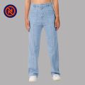 Nepster Light Blue High Rise Stretchable Fancy Straight Jeans For Women. 