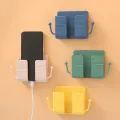 Wall Mounted Mobile Phone Charging Organizer Remote Control Storage Box Multifunction Stand Rack Phone Plug Wall Holder. 
