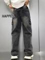 Black Wash  Stylish Baggy Regular Faded Jeans Pant For Men  | Baggy Pants | Pants For Men | Men'S Wear |. 