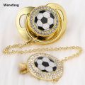 Wenefang Newborn Pacifiers Bling Gold Pacifier Clip Football Sell Baby Pacifier New style Baby Drill Appease Play Mouth Spot Su Chupetes De Lujo. 