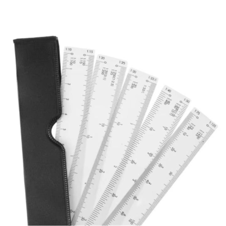 Every Shape Size Ruler Interior Design 5 Blades Fan Shape Scale Ruler Drawing Tools Multiscale ...