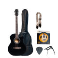 Mantra Karma 40" 2-Band Equalizer Guitar With Bag, Capo, Pick, String, Strap - Black - Musical Instruments |. 