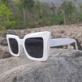 White Frame Square Sunglasses For Unisex. 