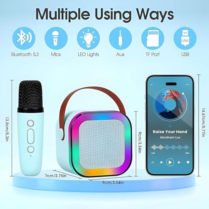 K12%20Colorful%20Bluetooth%20Speaker%20with%20Karaoke%20Mic%20System%20for%20Home%20Singing%20Magic%20Ai%20Voice%20Changer%20Portable%20Mini%20Wireless%20Speaker%20with%20Mike%20for%20House%20Parties%20Birthday%20Gifts%20Events%20(Retro%20Jam)-%20Blue%20-%20Image%204