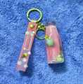 Assorted Bubbles Tea Liquid Floating Charm Cartoon Key Chain Cosplay Keyring For Bag Key Holder Unisex. 