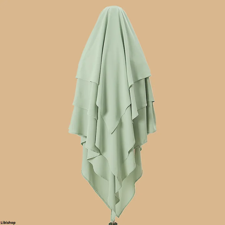 LibishopNew%20Plain%20Three-Layer%20Chiffon%20Hijab%20Prayer%20Khimar%20Solid%20Color%20Arabian%20T%C3%BCRkiye%20Shawl%20Headscarf%20136*120cm%20-%20Image%208