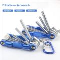 High Quality Portable Folding Allen Wrench Set 8-in-1 CR-V Material Folding Hexagonal Wrench Durable Multi-functional Metric Allen Key Set Work. 