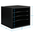 Simple File Organizer Office Desk File Cabinet Wooden For Clean Workspace With Adjustable Partitions Black. 