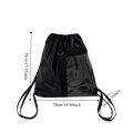 Portable Transparent Pocket Drawstring Backpack Large Capacity PU Itabag Handheld Bag Lightweight Shoulder Bag Outdoor. 