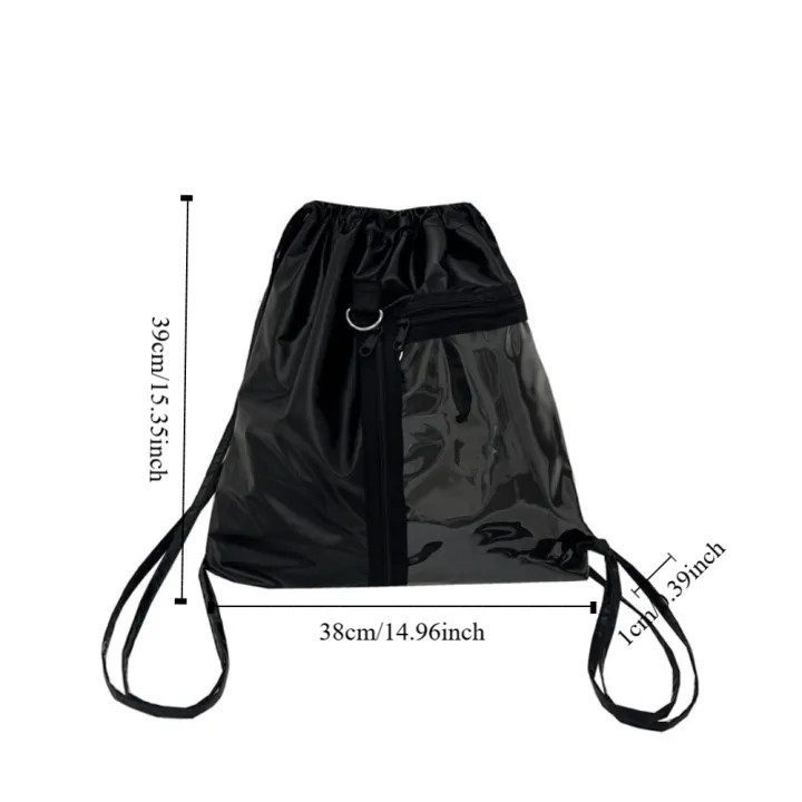 Portable%20Transparent%20Pocket%20Drawstring%20Backpack%20Large%20Capacity%20PU%20Itabag%20Handheld%20Bag%20Lightweight%20Shoulder%20Bag%20Outdoor%20-%20Image%202