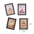 4PCS Dollhouse Oil Painting Miniature Photo Frame Simulation Mini Autumn Harvest Thanksgiving Model Wall Decoration Children Toy Moyao. 