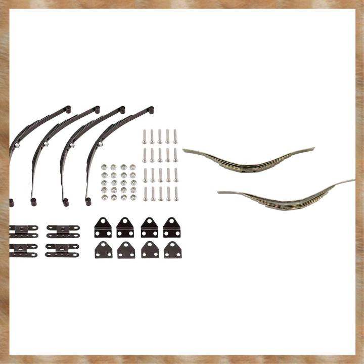 Kqueebee 2 Set RC Car Part: 1 Set Hard Leaf Spring Suspension Bar & 1 Set Steel Shock Absorption Leaf Springs Suspension