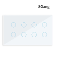 WIFI Smart Touch Light Wall Switch Interruptor Glass Panel 8 Gang Tuya Smart Life for Alexa Home White. 