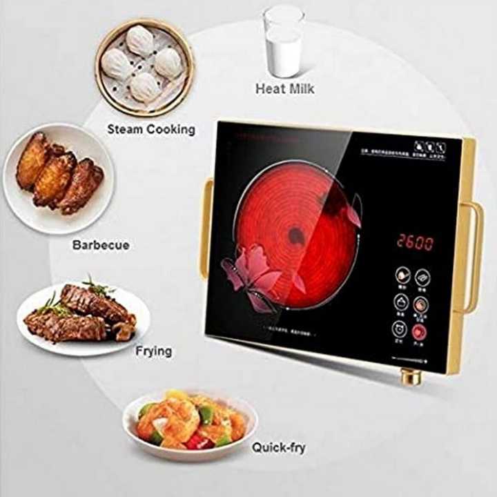 Electric Hot Plate For Cookstove Dual Control Infrared Portable Countertop Burner Glass Plate 2000Wt