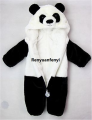 Renyuan 0-36months Newborn Baby Keep Warm Winter Jumpsuit Overall Panda Animal Hooded Romper Infant Boy And Girl Hallowe Cosplay Pajamas. 