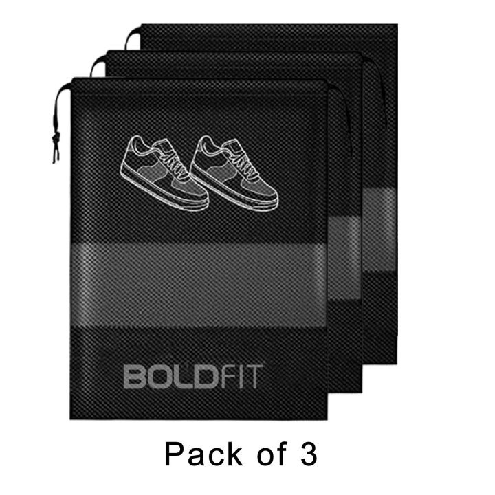 Boldfit Shoe Bag for Travel  (Pack of 3) | Waterproof Dust Free & Transparent