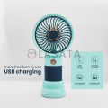 Cute Korean Design Mini Portable Fan with Lithium Rechargeable Battery | 3 Speed Mode | USB fan | USB Rechargeable. 
