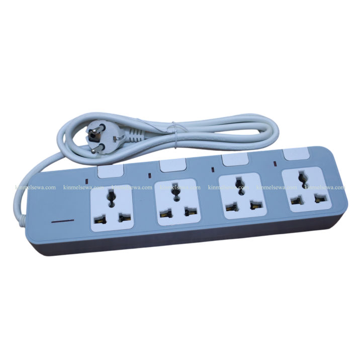Universal Power Strip 4 Socket – Individual Switches, Surge Protection ...