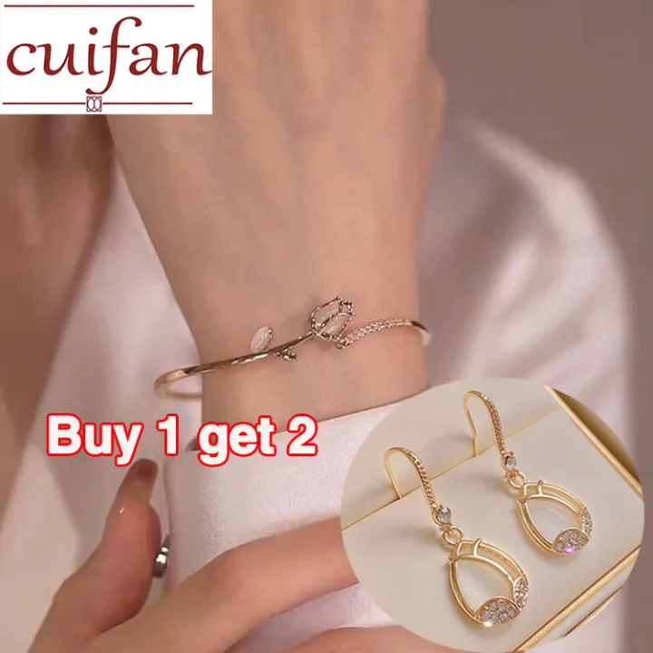 Pure%20Real%20%20Saudi%20Gold%20Pawnable%20Legit%20Women's%20Elegant%20Tulip%20Bracelet%20High%20Jewelry%20-%20Image%202