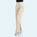Boss Lady Cream Cotton Highwaist Plain Formal Pant For Women. 