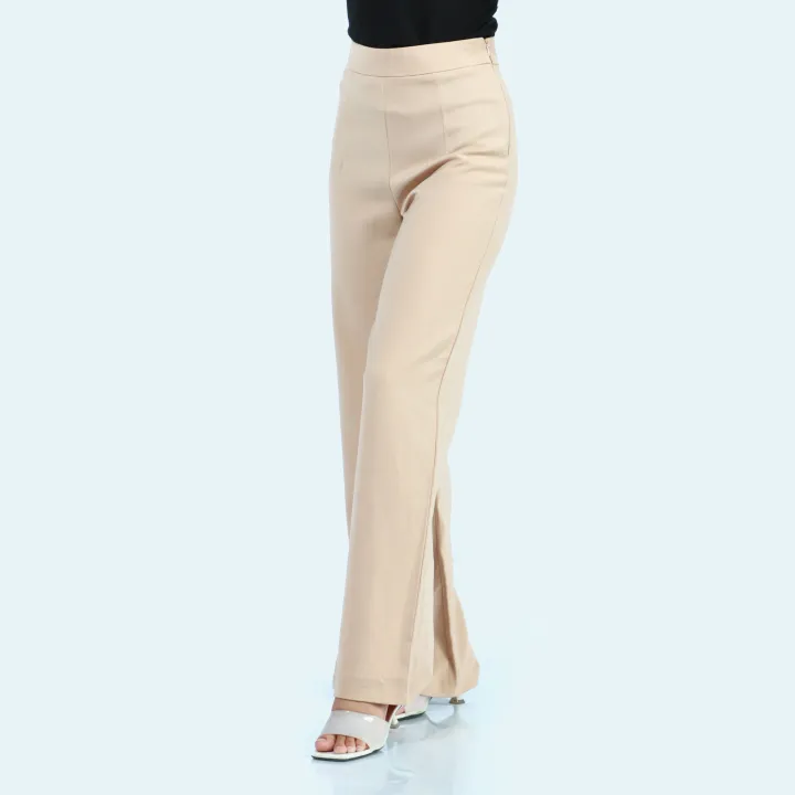 Boss%20Lady%20Cream%20Cotton%20Highwaist%20Plain%20Formal%20Pant%20For%20Women%20-%20Image%203