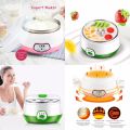 Yogurt Maker Machine, Stainless Steel Inner Container Electric Yogurt Maker, Yogurt Maker for Home Kitchen Plastic and Stainless Steel 1 Liter Atomatic Yogurt Maker Lid Kitchen Appliance. 