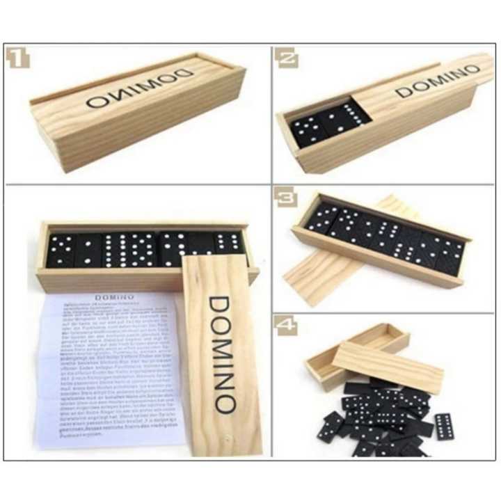 Domino Board Games 28pcs Wooden Blocks Kits Travel Funny Table Learning And Educational Toys Game