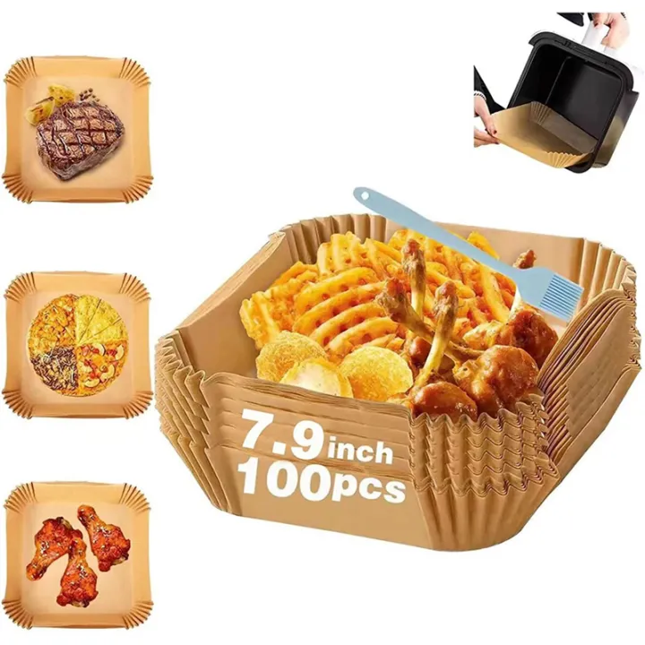 NXFDSIOZ%20Baking%20Paper%20for%20Hot%20Air%20Fryer%20Square%20(20%20cm),%20Pack%20of%20200%20Airfryer%20Baking%20Paper%20Disposable%20Non-Stick%20Paper%20Waterproof%20-%20Image%207
