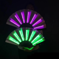 Decoration Party Bar Night Use Fan Glow LED Handheld Foldable with Battery Fan with Light Fluorescent, Show DJ Club Room. 