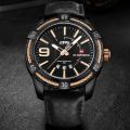 NaviForce NF9117 Date/Day Function Analog Watch For Men-Black/RoseGold. 