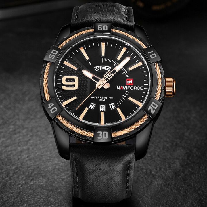 NaviForce%20NF9117%20Date/Day%20Function%20Analog%20Watch%20For%20Men-Black/RoseGold%20-%20Image%204