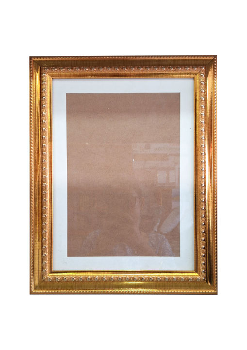 1-Piece Golden with white border A4 Size Photo Frame