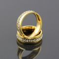 VaryGood Rhinestones Embellished Gold Toned Ring For Men. 