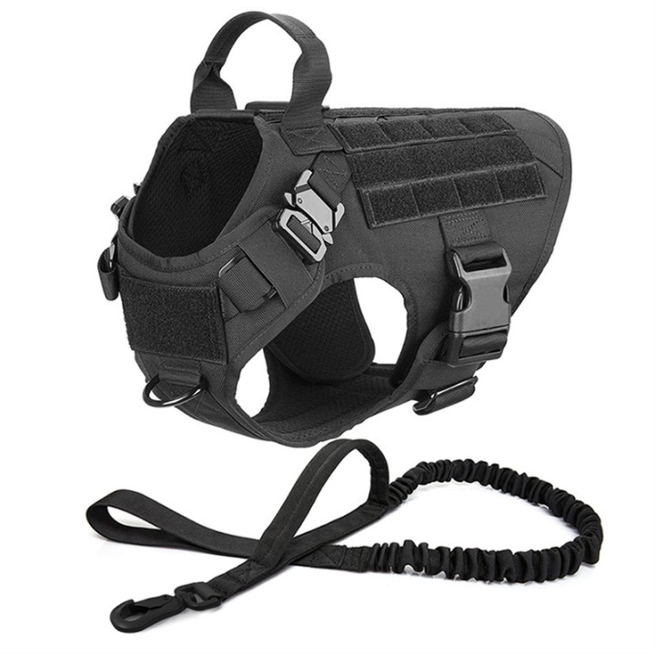 Tactical Harness and Leash Set Leash Outdoor German Shepherd Large Dogs Training Vest Pet Harnesses