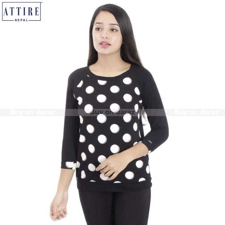 Attire%20Nepal%20Big%20Polka%20Dots%20Printed%20Top%20For%20Women%20(QT-52)%20-%20Image%203