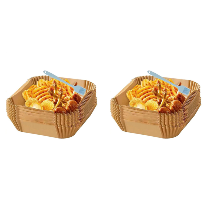 NXFDSIOZ Baking Paper for Hot Air Fryer Square (20 cm), Pack of 200 Airfryer Baking Paper Disposable Non-Stick Paper Waterproof