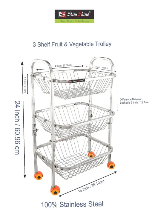 Stainless%20Steel%203%20Layer%20Fruit%20&%20Vegetable%20Kitchen%20Trolley%20Basket%20Organizer%20With%20Wheels%20-%20Image%203