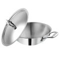 Tri Ply Premium Quality Stainless Steel Kadai With Lid. 