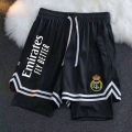 2324 Real Madrid Shorts Barcelona Football Same Style Summer Quick-Dry Breathable Sports Training Pants Loose Double-Layer with Inner Lining. 