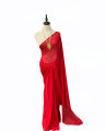 Plain Chiffon Saree For Women, Sifon Saree Plain, Chifon Saree For Women,Red. 