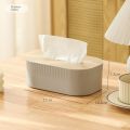 High Quality Nordic Simplicity Style Tissue Box Large with Wooden Cover Desktop Napkin Box Multi-purpose Waterproof Kitchen Storage Paper Box Home Living Room. 