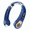 Portable Mini Hanging Neck Fan Power Ventilador Air Cooler USB Rechargeable Electric Fans Blue. 