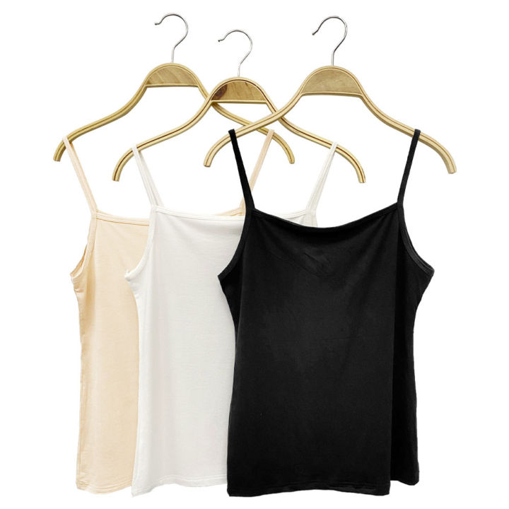 Modal lined bottom vest, small camisole women's top with cover, breathable , and can be worn outside in spring and summer