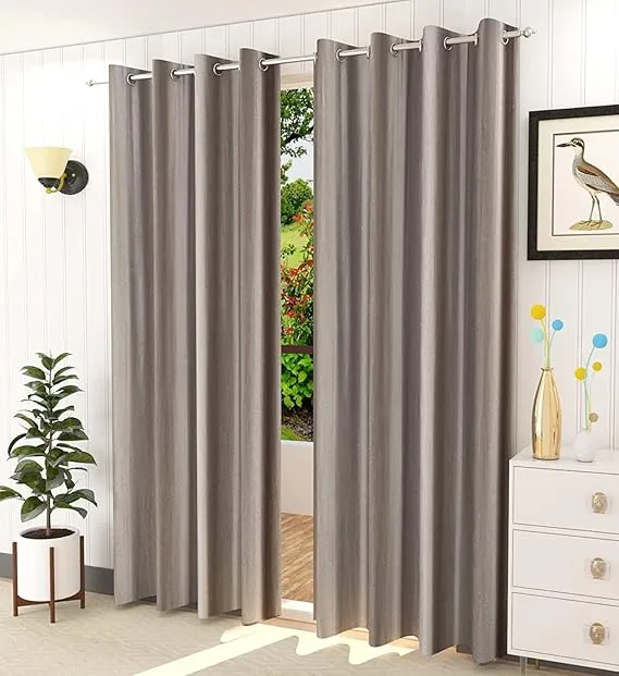 Window Parda Robe Window Curtain 5*7 Feet 10 Rings Plain Curtain Parda For Both Window ...