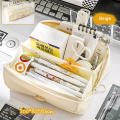 8 layers Large-capacity pencil bag Portable Multi-layer Capacious Large opening square pencil bag Large Durable Students stationery pouch for School supplies Office supplies Art supplies Students. 