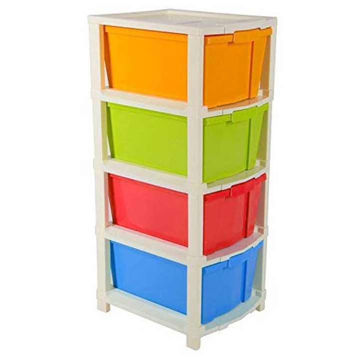 Plastic Racking Boxes 4 Layer Plastic Storage Box Space Saving Modular Drawer Rack | Daraz.com.np