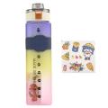Three-Color Rainbow Gradient & Transparent Square Water Bottle With Strap Portable Rope Bouncing Cover 900ml. 